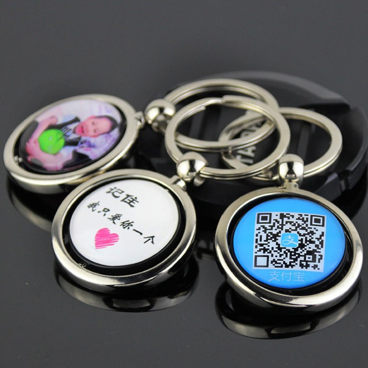 Keychains Printing 4 sublimation Metal Rotating keychain