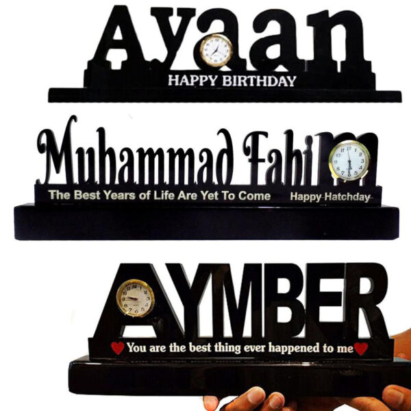Customize Acrylic Table Stand with Clock 1 Customize Acrylic Table Stand with Clock