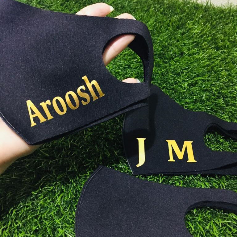 Black Mask with Golden Name