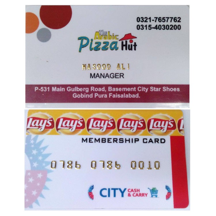 PVC Cards Printing 4 PVC Emboss Smart Fancy Business Card