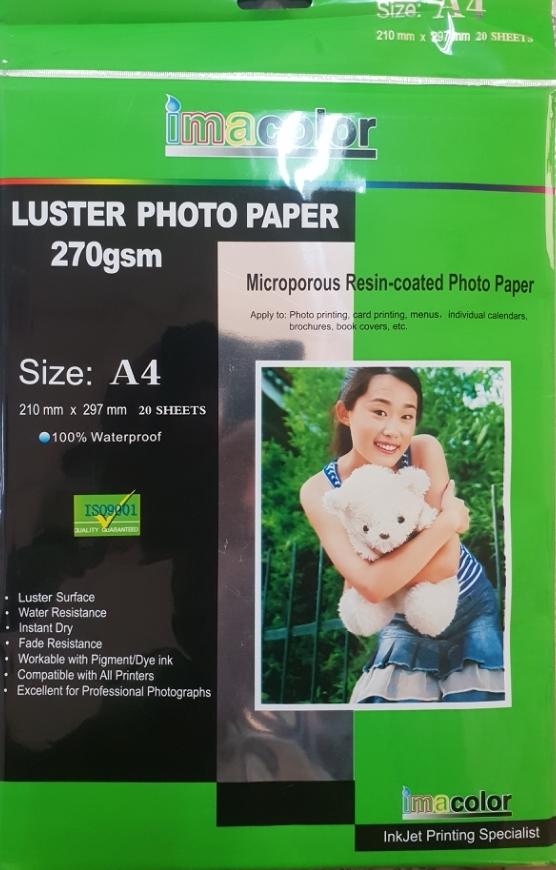 inkjet Luster photo paper a4